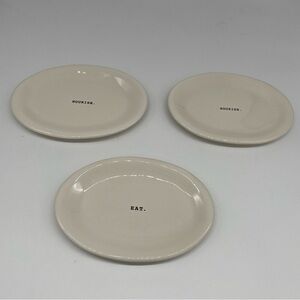 Rae Dunn Oval “Nourish” “Eat” Snack Plates Set Of 3